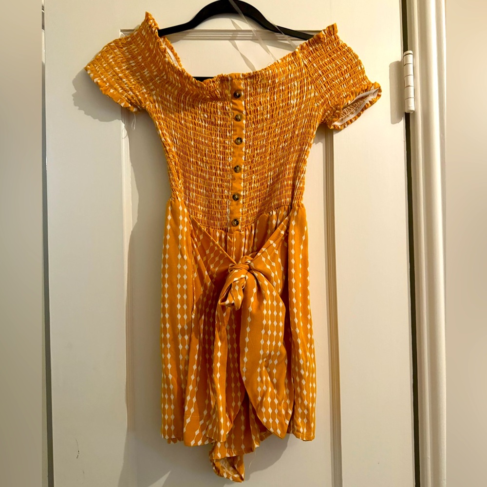 Smocked skort romper